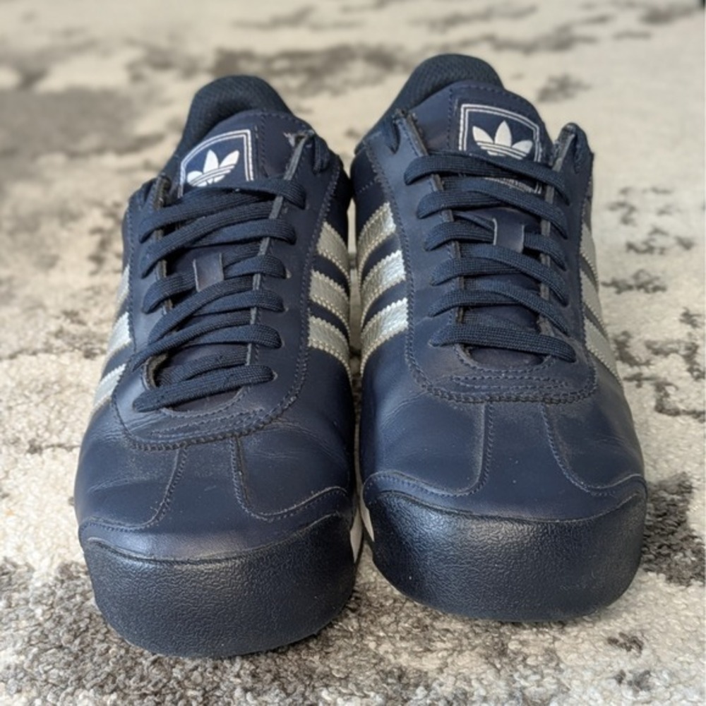 Adidas Samoa Navy Silver Men's Athletic Lifestyle Sneakers Shoes Size 9.5‎ - Picture 4 of 8